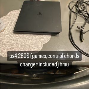 ps4 for sale!! like new comes with games, controller, charger and cables